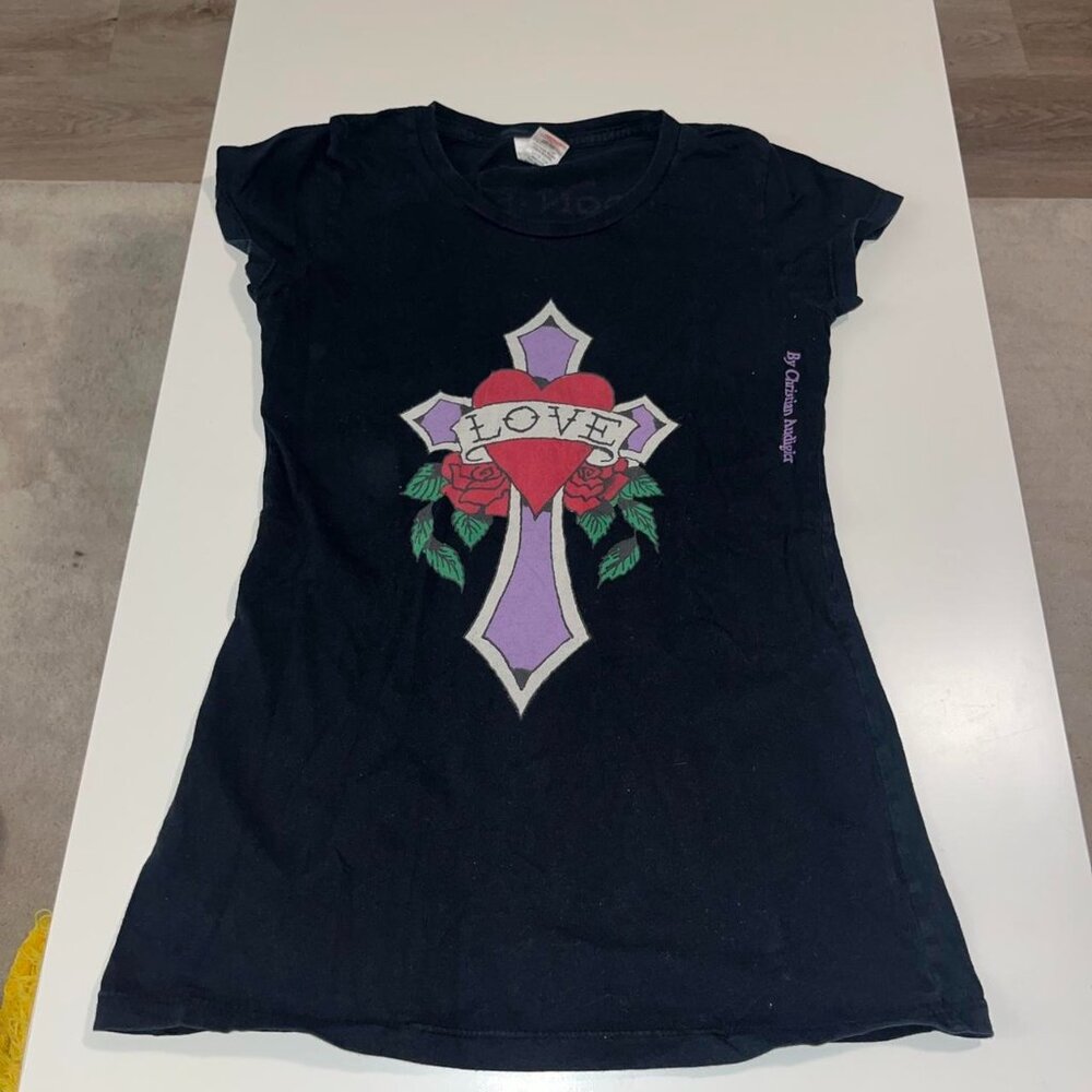 ed hardy bodycon tshirt 2000s